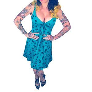 Switchblade Stiletto Blue Cherry Bomb Dress M